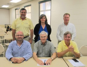 The Village of Estero Design Review Board, seated (left to right) Joe McHarris, Gerald Simons, William Prysi. Standing (left to right) Chairman Albert O'Donnell, Patty Whitehead, Barry Jones.
