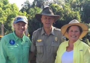 Left to right: Peggy Phillips, College of Life Foundation; Rick Argo, Park Manager, Koreshan State Historic Site, Estero Bay Preserve State Park and Mound Key Archaeological State Park; and Katy Errington, District 4 Councilwoman, Village of Estero.