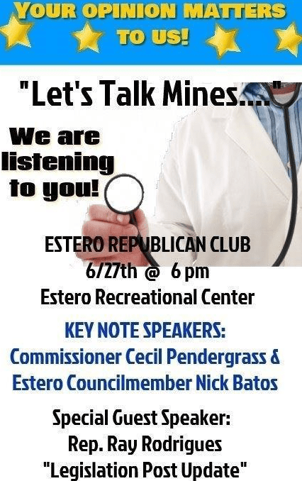Lets talk Mines forum June 27 at Estero Recreation Center