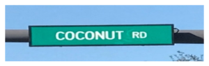 coconut road signage