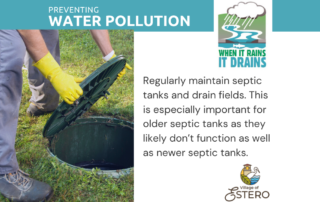 Maintain septic tanks to protect our waterways