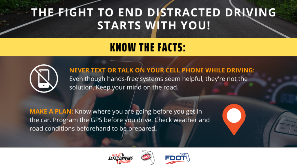 Infographic on distracted driving