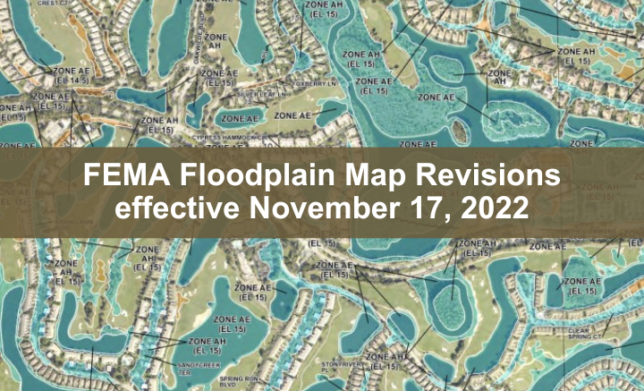 FEMA floodplain map revisions effective Nov. 17, 2022
