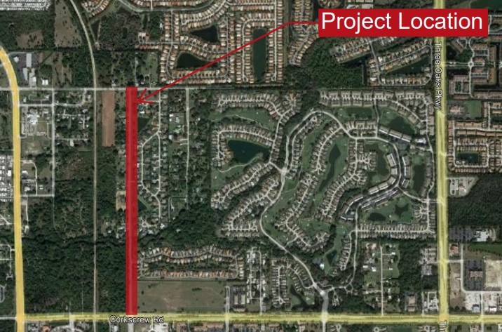 Sandy Lane Project Location Aerial Map
